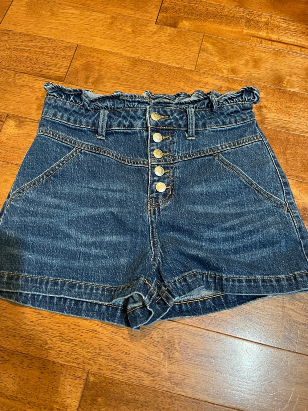 Wild Fable High-Waist Ruffle Denim Shorts - Dark Blue